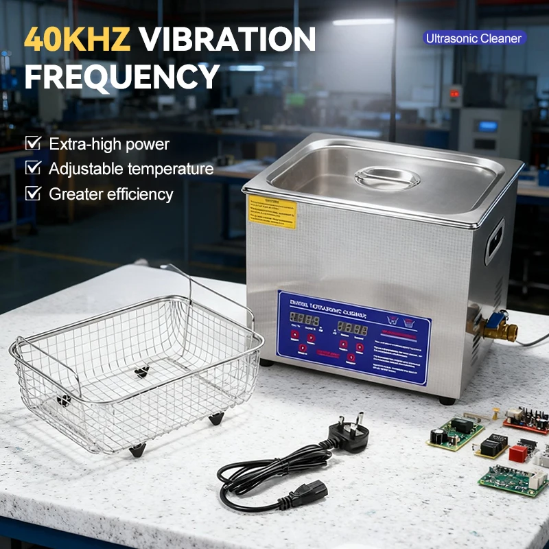

High Power 40kHz Stainless Steel Ultrasonic Cleaner with Heater & Timer Ultrasonic Cleaning Machine for Jewelry Eyeglasses Watch