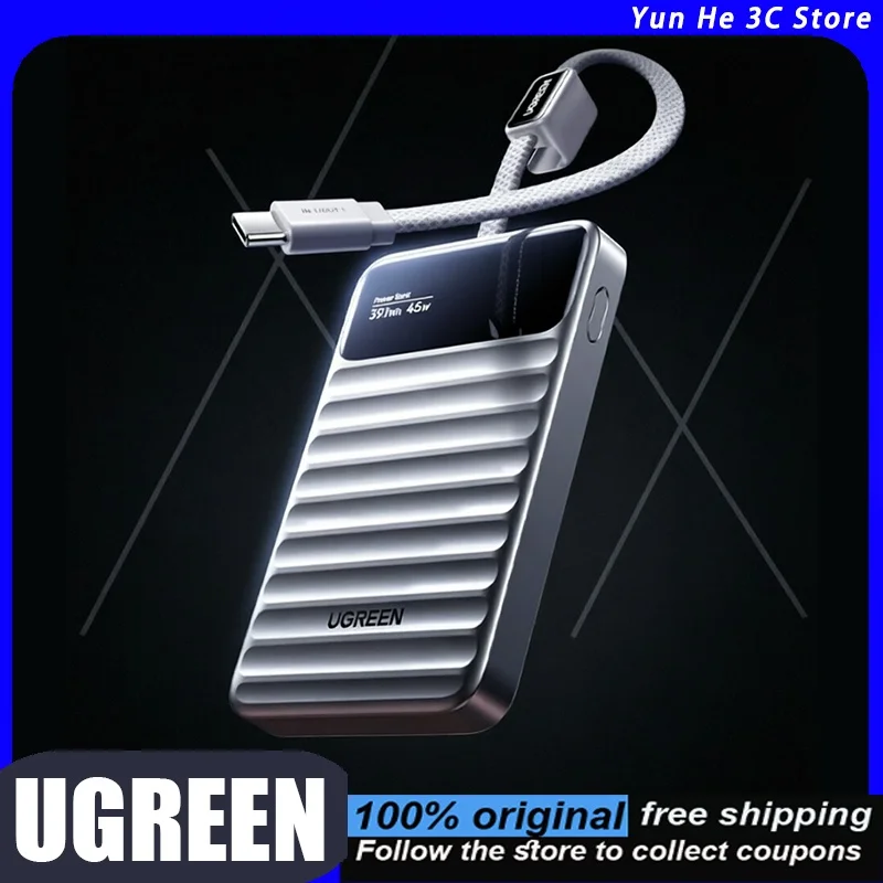 Ugreen Power Bank 10,000mAh 45W Fast Charging Portable Built-in Cable 3C Certified Compact Compatible with iPhone 16 and 17 Safe