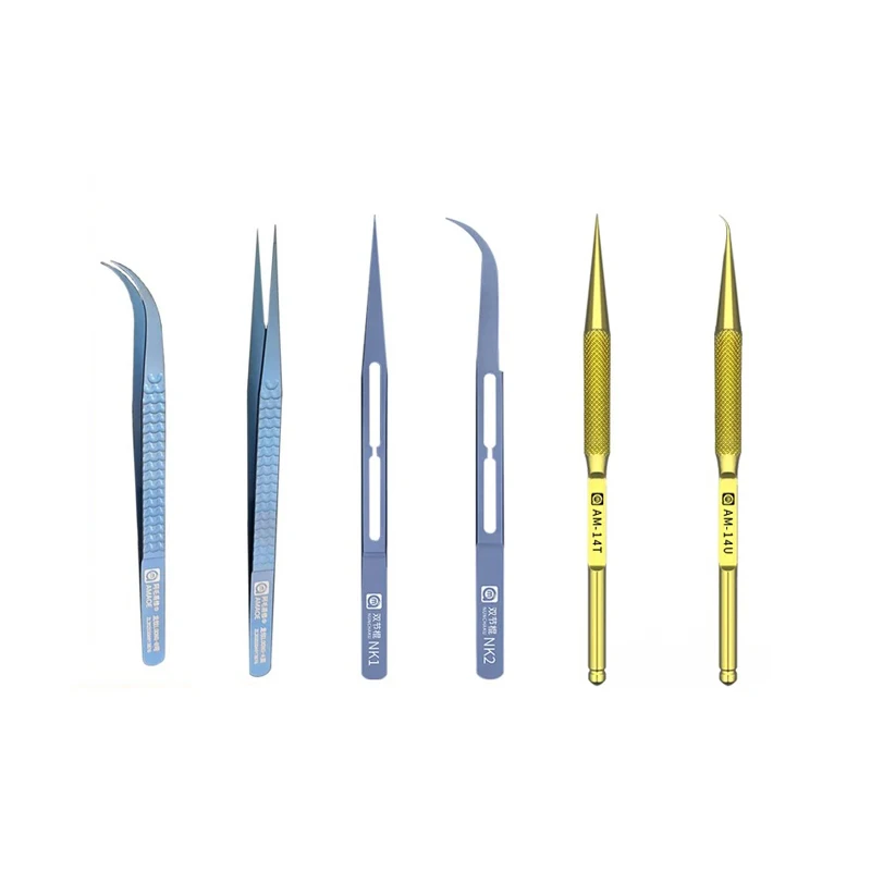 Mobile phone repair fingerprint flying wire tweezers titanium alloy high-precision fine pointed non-magnetic clip