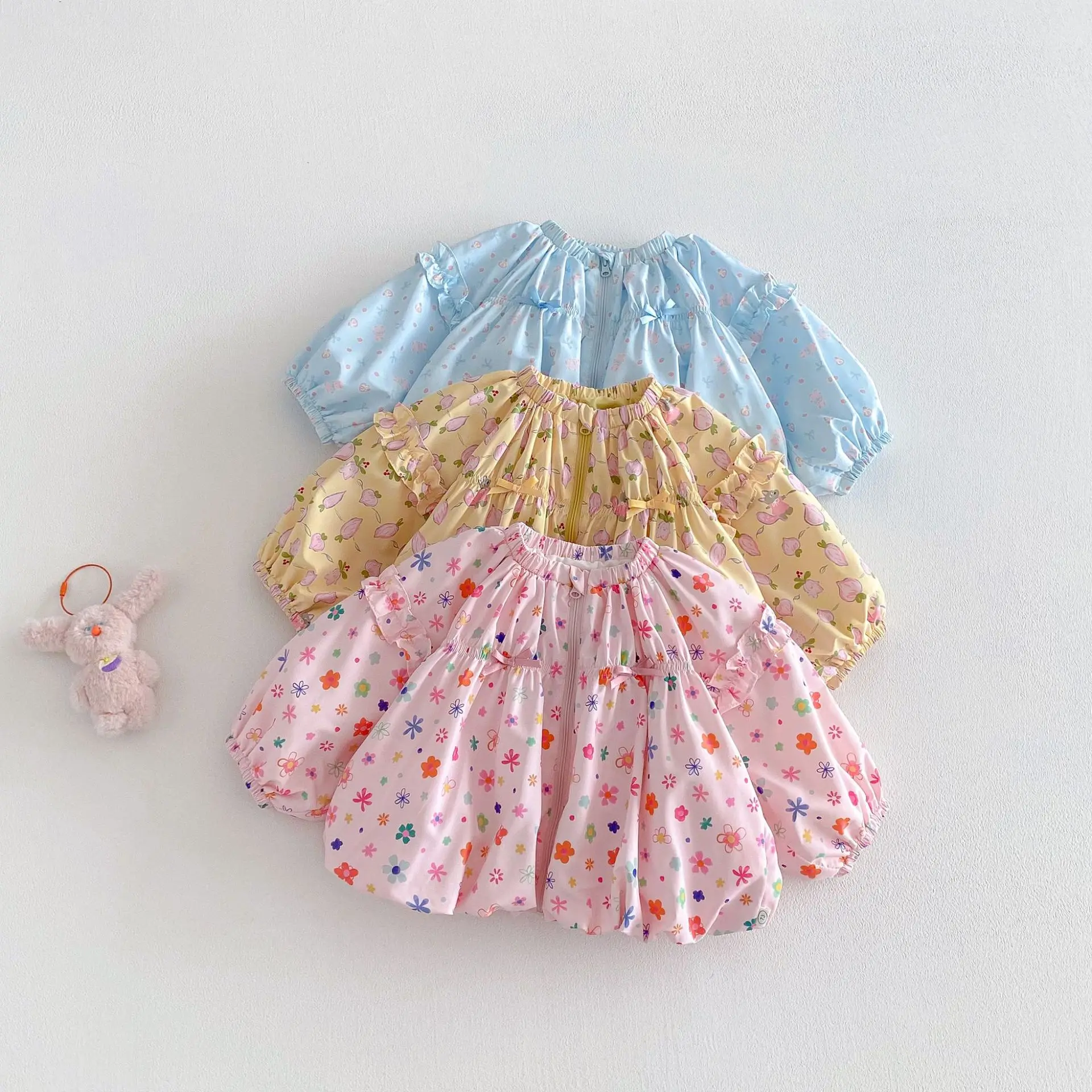 

Girls' Korean Version Floral Jacket 2026 New Spring Baby Style Full Print Zipper Sweater Children's Spring Fashion Trend