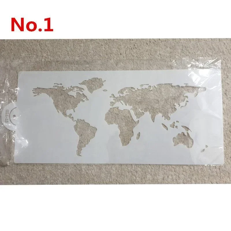 World Map and Landmark Building Cake Stencil Fondant Cake Decorating Stencil Molds