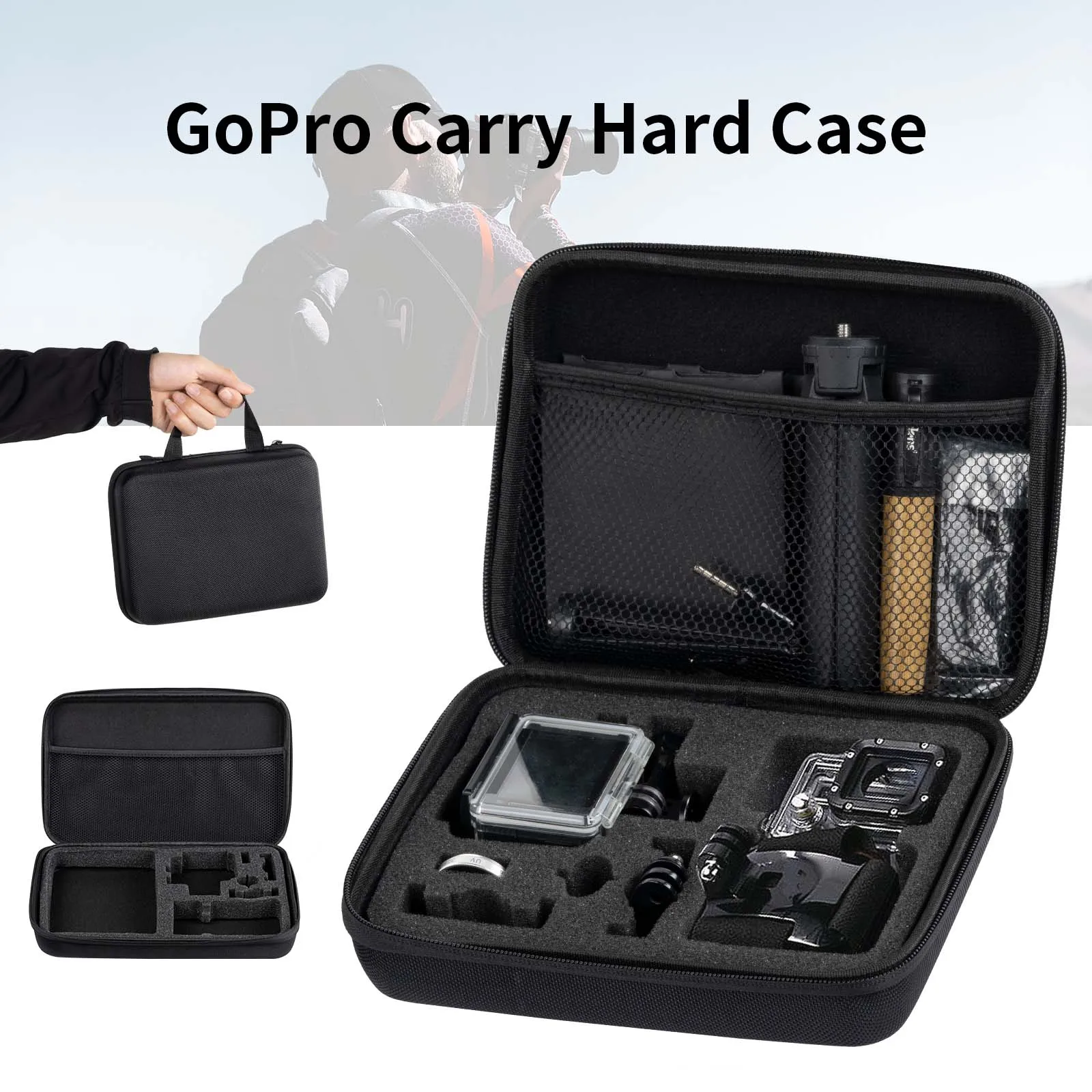 

Selens M/Large Travel Storage Carry Hard Bag Case For GoPro HERO 11 10 9 8 7 6 5 Camera Widely Application