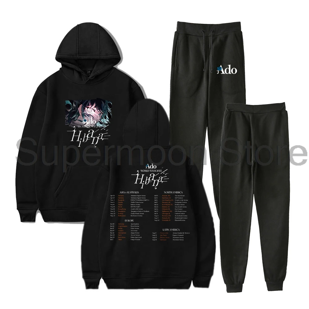 Singer Ado Hibana World Tour 2025 Hoodies Jogger Pants Two Piece Set Sweatshirts+Sweatpants Men Women's Set