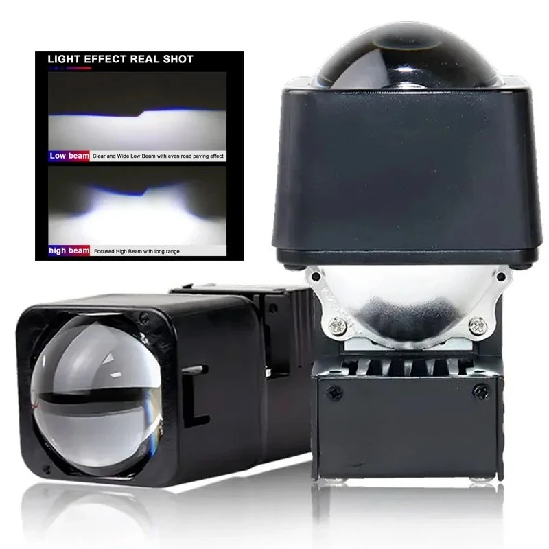 

120W LED High Beam Projector 1.5 inch Matrix LED Lens 6000LM Bi-led Auxiliary Headlight Fog Light For Car Motorcycle Accessories