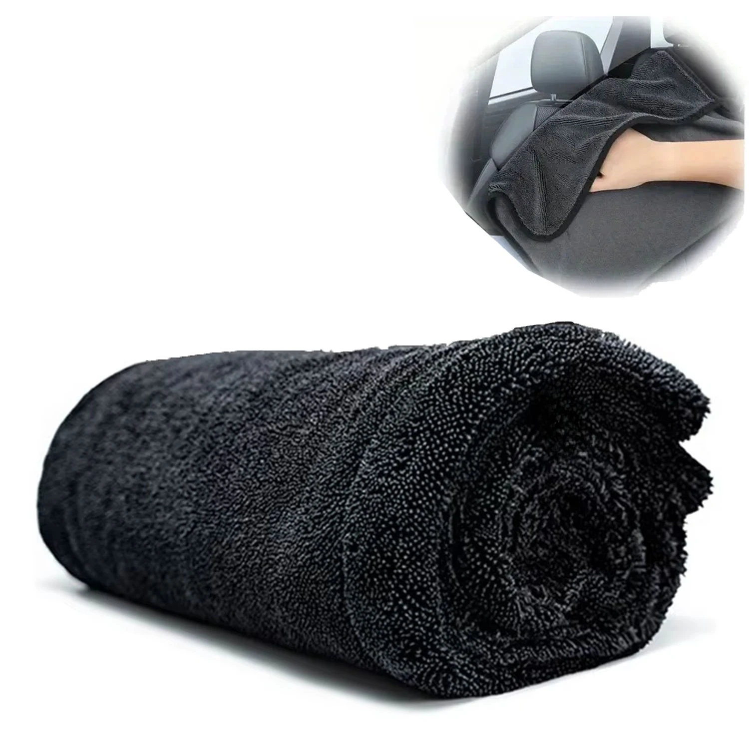 Dark Gray Car Microfiber Towel, Oversized Strong Absorbent Car Wash Cloth, High-Efficiency Cleaning Wipe Cloth