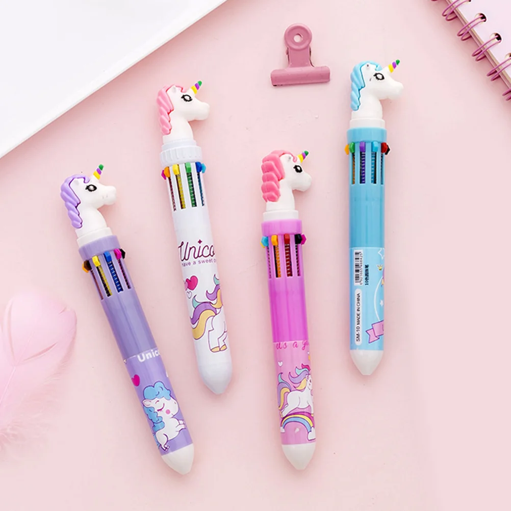 

4pcs Multicolor Ballpoint Wear-Resistant Kawaii Writing Pens For Students Portable Drawing Pens Desktop Supplies