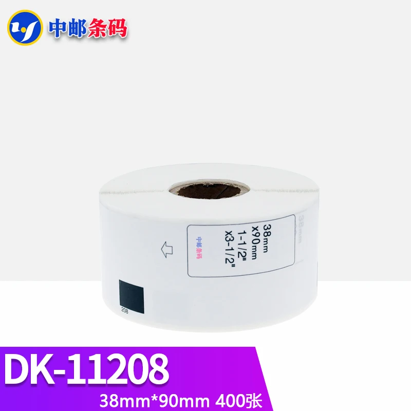 50 Rolls Compatible DK-11208 Label 38*90mm Die Cut Work for Brother Printer White Paper DK11208 DK-1208