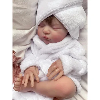 48CM Laura reborn baby dolls very realistic soft touch newborn baby size 3D skin with visible veins high quality handmade doll