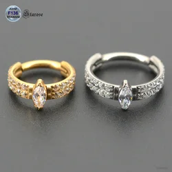 Starose Implant ASTM F136 Titanium Ring Segment Piercing Ear Nose Hoop Hinged Clicker Piercing Conch Tragus Earrings 1.2x8/10mm