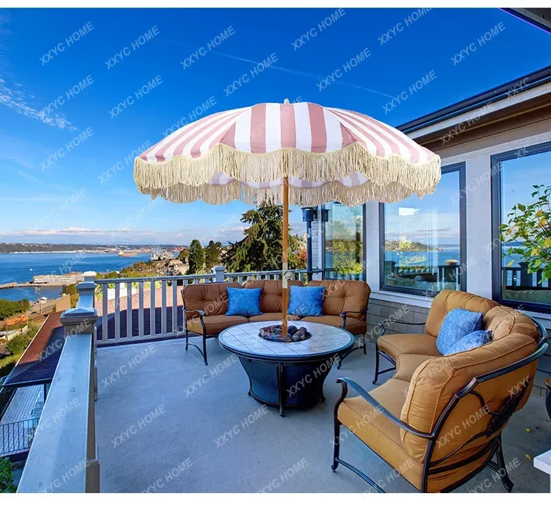 

Зонт от солнца, уличный солнцезащитный крем, пляжный зонтик, пляжный морской бассейн, двор, кемпинг, солнцезащитный козырек с бахромой, большой зонт, трансграничный