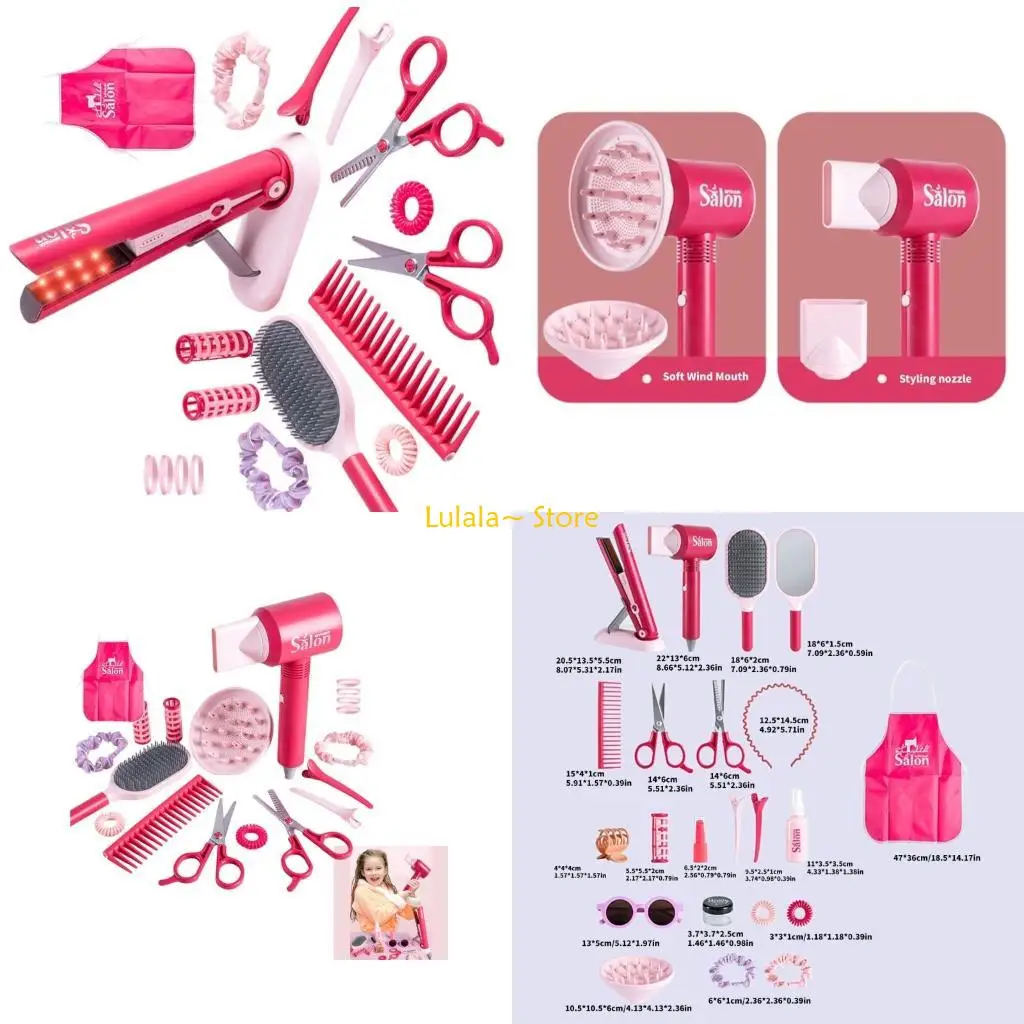 y4qa-36pieces-girl-beauty-salon-playset-with-hair-dryer-hair-curler-hairdressing-tool-for-festival-gatherings-and-birthdays