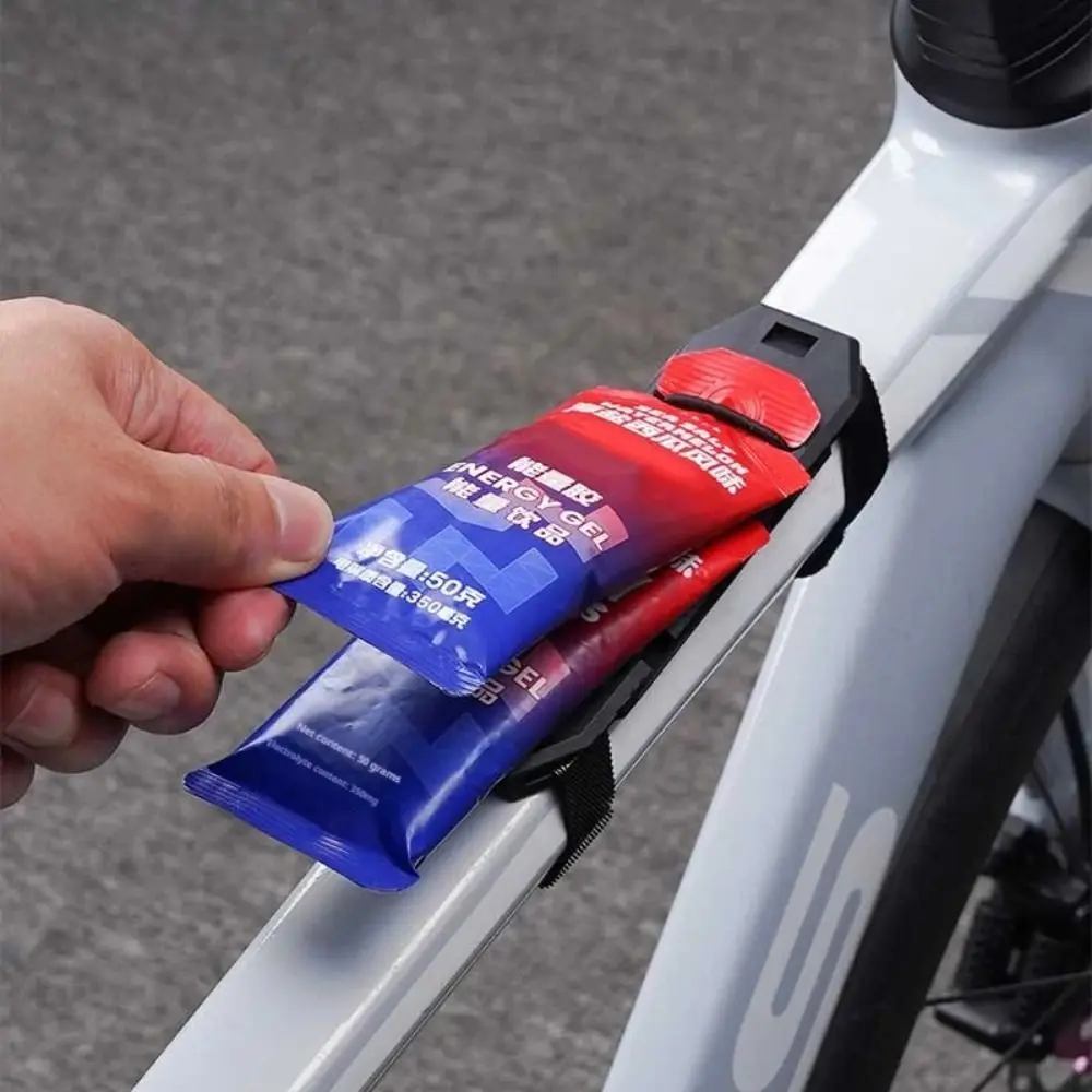 Portable Bicycle Energy Gel Holder Black Easy To Use Bike Storage Box Lightweight Elastic Rope Bicycle Energy Gel Fixator