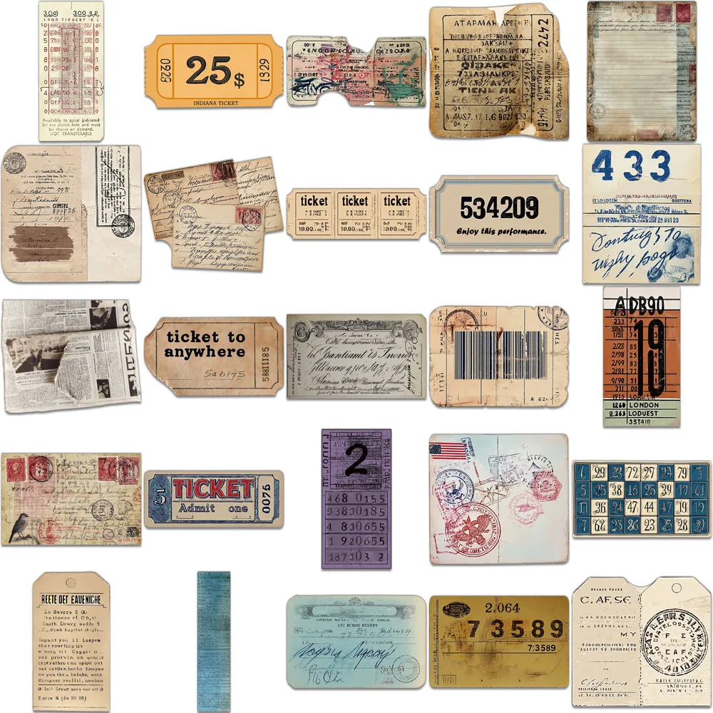 50PCS Creative Retro Design Stickers, Envelope Sealing Stickers, DIY Notebook, Water Cup, Glasses Box, Phone Stickers