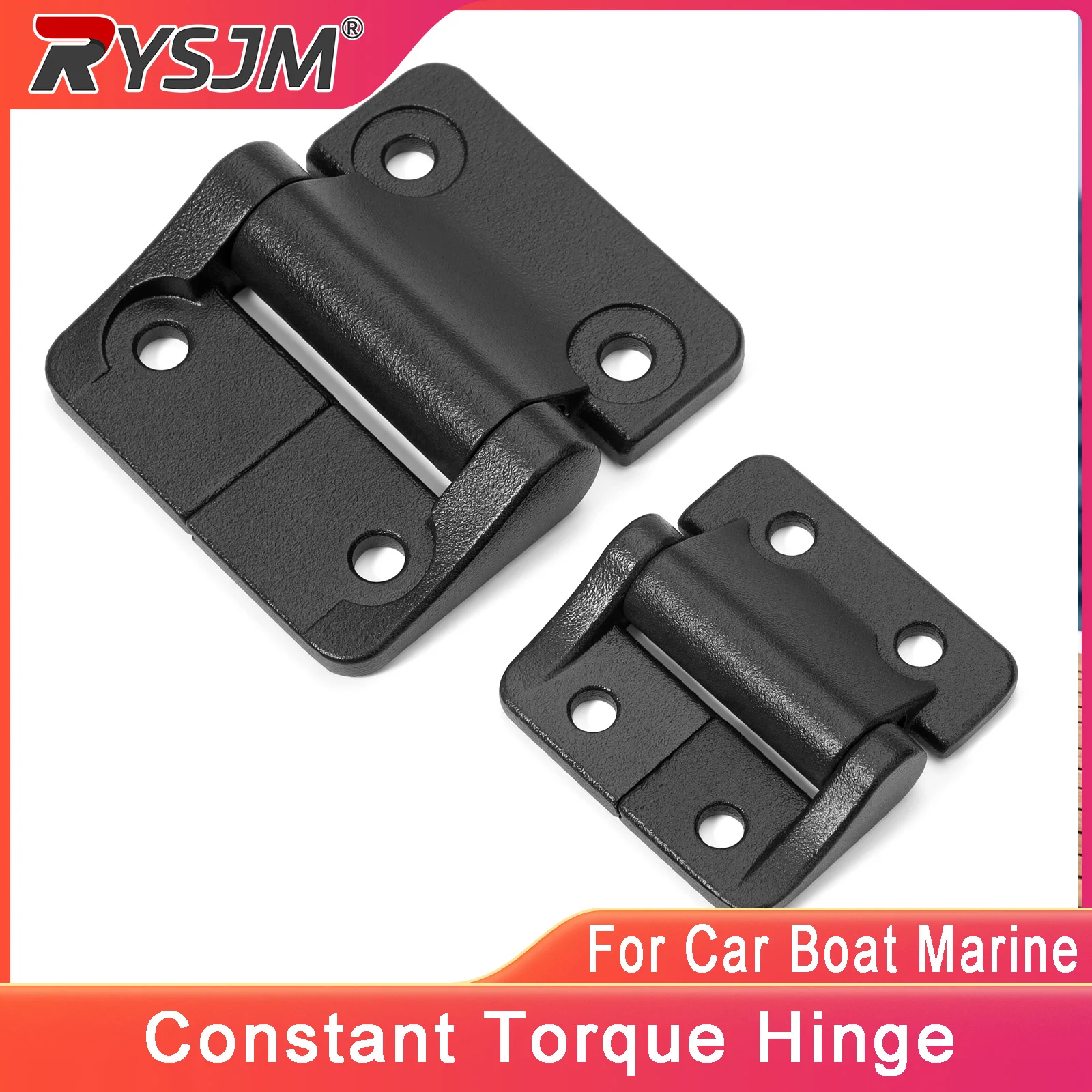 1PCS Constant Torque Hinge S/L Black Positionable Damping Hinge Replacement For Car Boat Marine