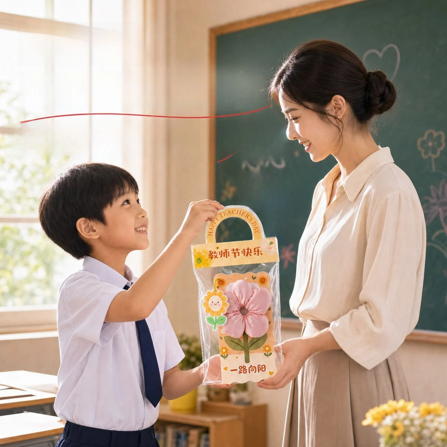 クリエイティブな教師の日ギフト-女性教師用ヘアアクセサリー-花束-グリーティングカード-記念品-実用的な便利グッズ