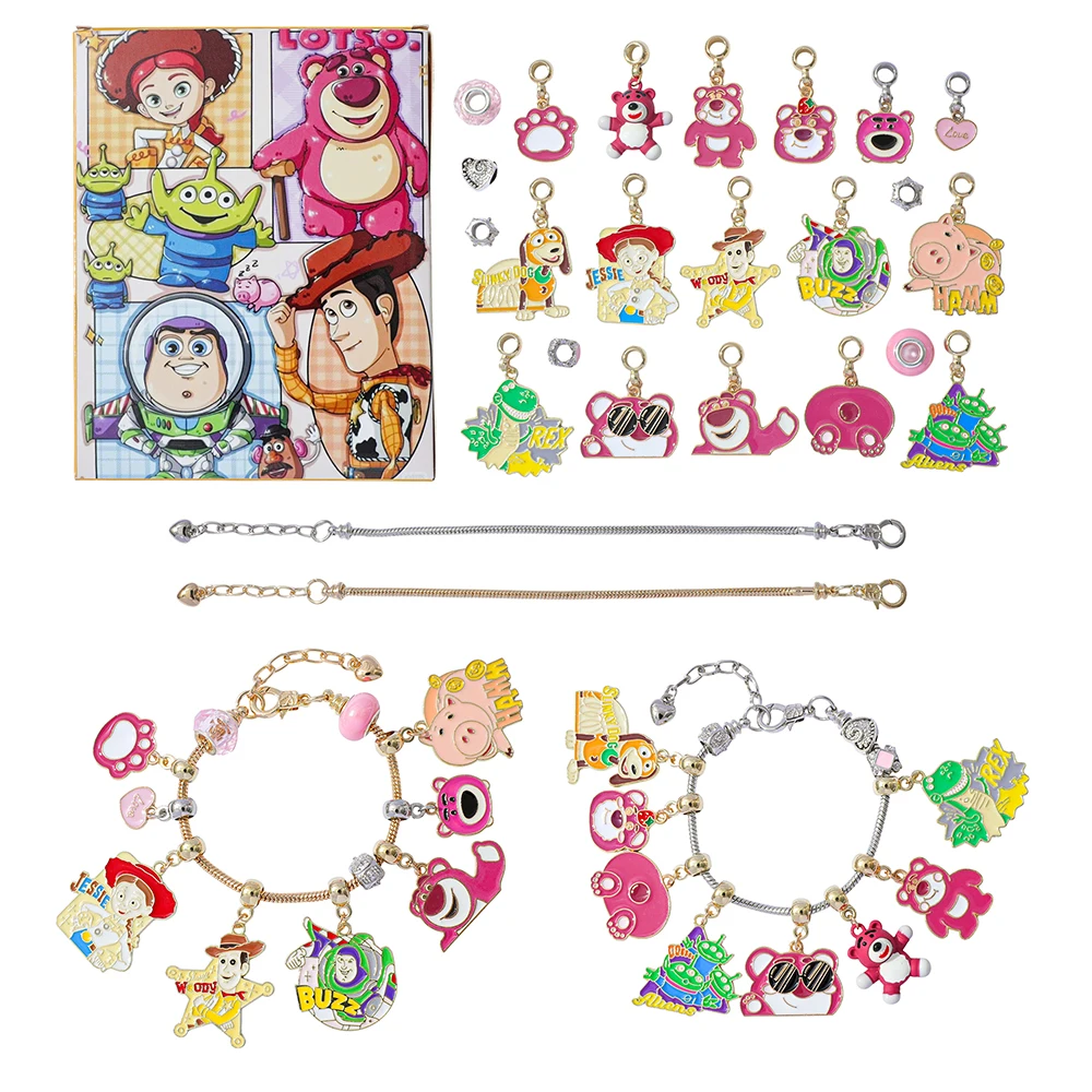 Disney Cartoon Toy Story Lotso Series Bead Pendant DIY Bracelet Blind Box Party Toy Gift Kawaii Accessory