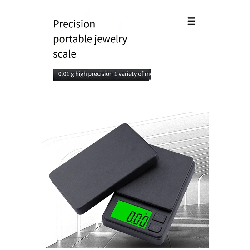 1 PCS Mini Jewelry Scale 0.01 Electronic Scale Jewelry Scale Black High Precision Digital Pocket Scale 7 Unit Tare Weight