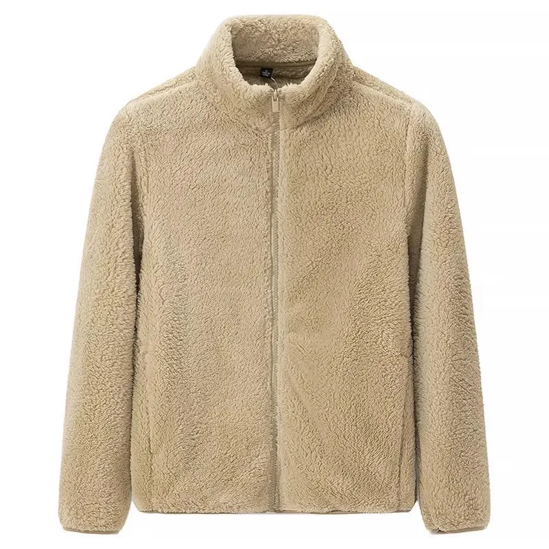 

Autumn Winter Women's Long Velvet Fleece Jacket Open Cardigan Stand Collar Warm Outerwear Soft Plush Coat for Ladies