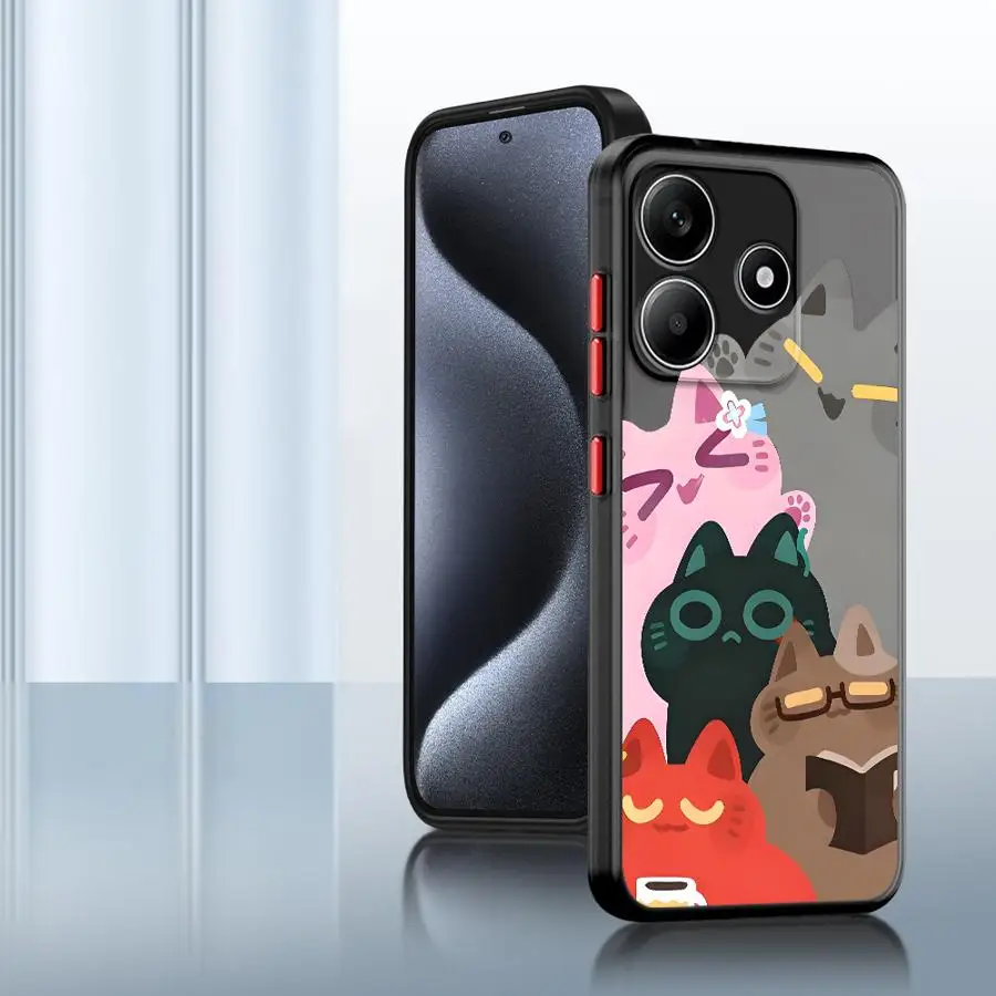 Custodia protettiva per telefono posteriore gattino colorato cartone animato per Xiaomi Redmi Note 13 14 12 Pro Plus 8 9 10 11 Pro 11S 7 12s 10S 9S 8T