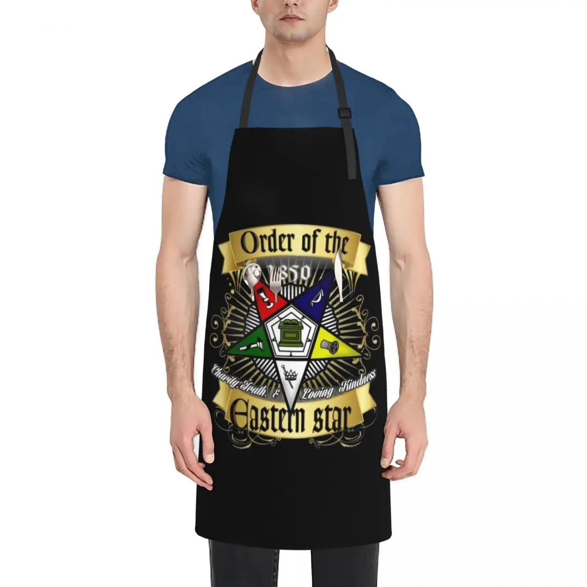 

OES Style Order Of The Eastern Star Logo Sistar Freemason Apron innovative kitchen and home items Chef Uniform manicurist Apron