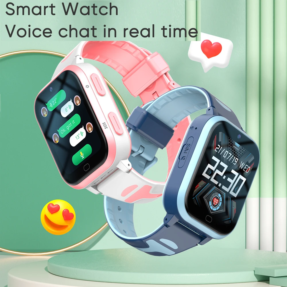 KGG 4G GPS Smart Watch Kids with ROM 8GB Video Call Call Back Monitor Alarm Clock Phone Android Watch Children Smartwatch.