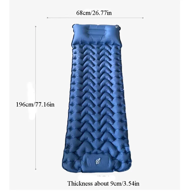 Ultralight Outdoor Camping Inflatable Air Mattress Portable Lunch Rest Sleeping Pad  Vehicle Mounted Tent Bed Mat Single Person