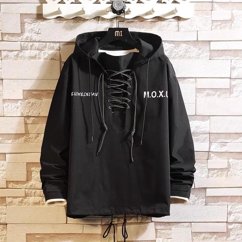 

Large Size Autumn Winter Men's Faionable American Retro Hooded Jaet Coat 2300 Pou Waterproof Windproof Casual Top