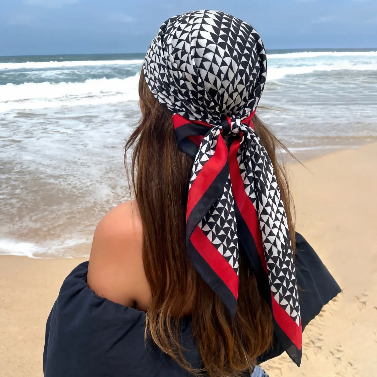 

Satin Square Scarf Women Floral Hijab Elegant Print 90cm Silk Neckerchief Shawl Wraps Headband Handle Hair Accessories Bandana