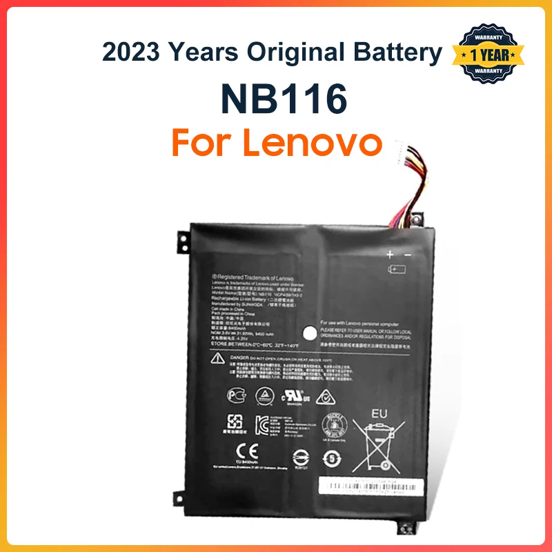 

NB116 Laptop Battery for Lenovo IdeaPad 100S 100S-11IBY 100S-80R2 Series NB116 5B10K37675 0813001 3.8V 8400mAh