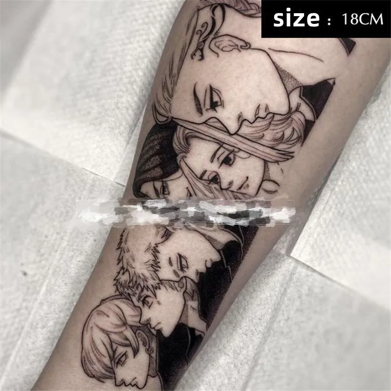 

Anime Tokyo Revengers Temporary Tattoos Big Size Cartoon Transfer Tattoo Body Art Waterproof Fake Tatoo Stickers for Woman Men