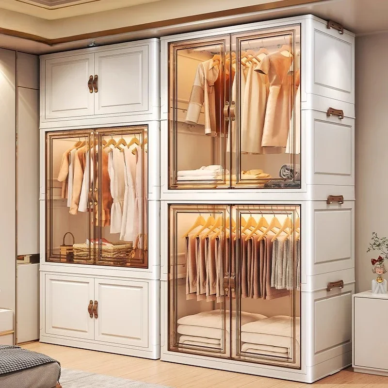 Tür Kleiderschrank Lagerung Schlafzimmer Organizer Partitionen Platzsparende Haushalt Einfache Schrank Kleidung Box Vestidores Trendy Möbel