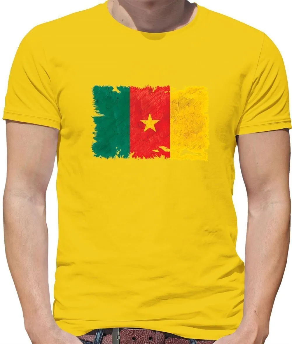 Cameroon Grunge Flag - Mens T-Shirt - Yaounde Country Travel Africa Cameroonian