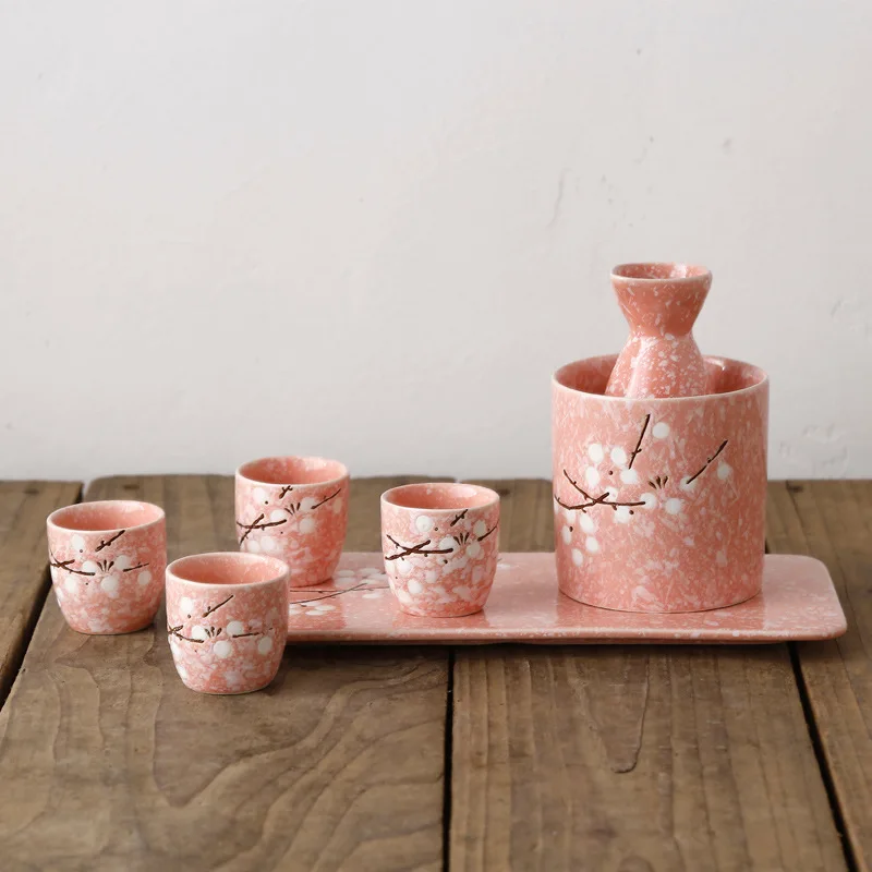 

Japanese Style Ceramic Sake Warmer Set with Small Cups for Sushi Restaurant