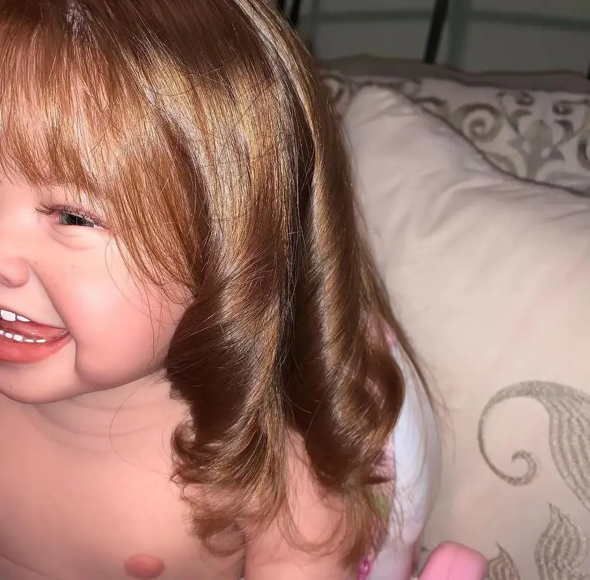 Customized Limited Supply 28inch Reborn Baby Mila With Hand-Rooted  Curly Brown Hair DIY Part Painted Kits Christmas Gift