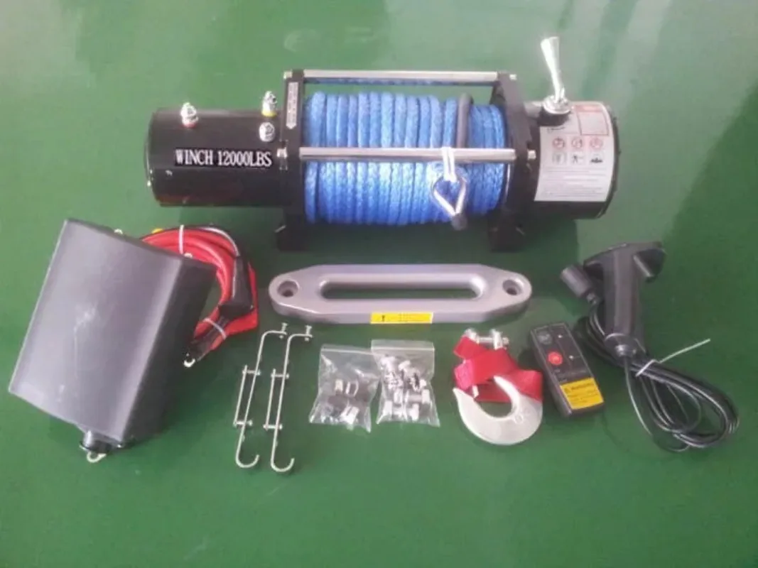 12V 12000lbs Auto Electric Winch with Synthetic Wire Rope