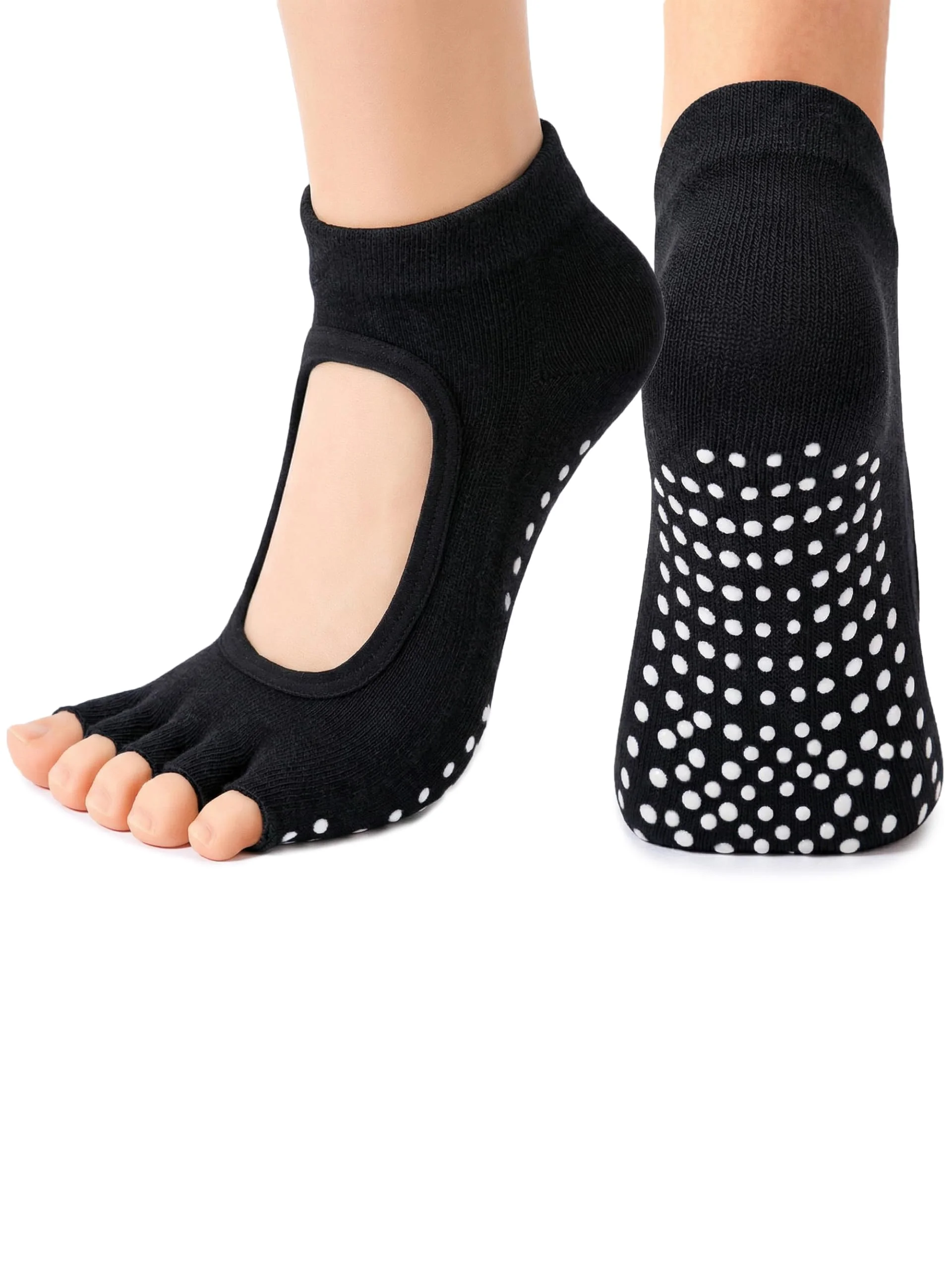 High Quality Women Yoga Socks Anti Slip Two Toe Sport Cotton Pilates Sock Breathable Quick-Dry Ballet Professiona Dance Sock