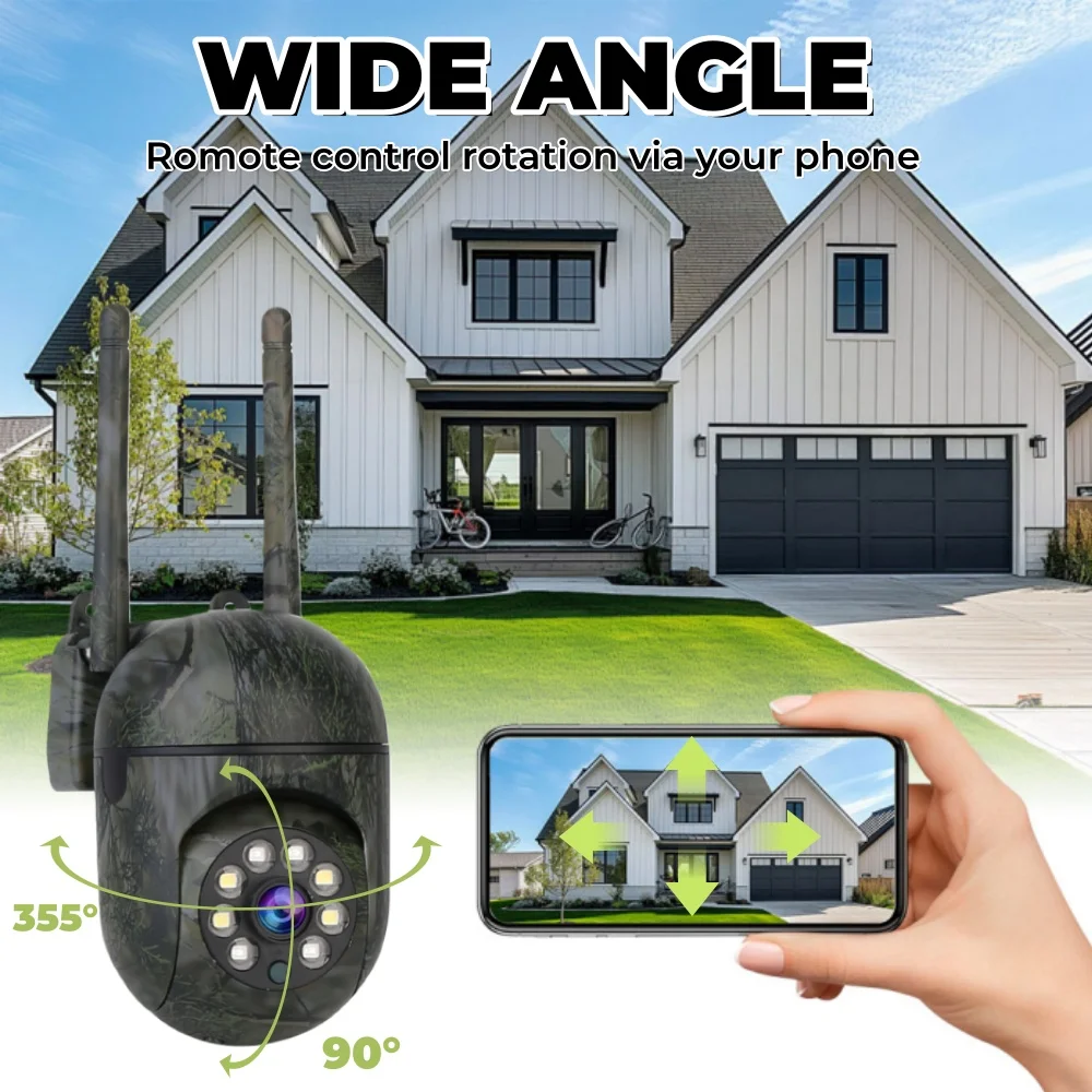 Intelligent Spherical Security Camera Color Night Vision Hd Motion Tracking 360°ptz Wireless Indoor Outdoor Monitoring Camera