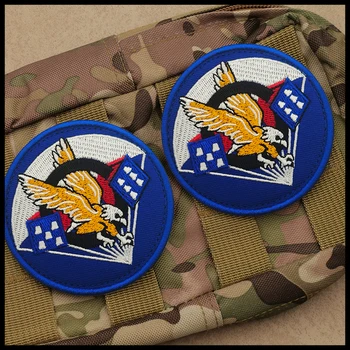 Amarican Airforce เย็บปักถักร้อย U.S.Army 506th Patch ยุทธวิธีสัตว์ Eagle PIR Infantry Blue Round Army ป้าย Patch สําหรับกระเป๋าหมวกเย็บ