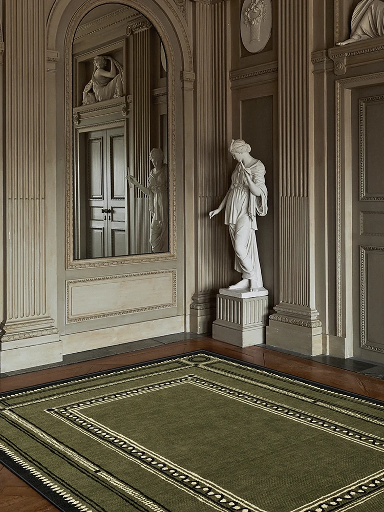 

Moroccan manor antique carpet living room French green Moroccan exotic style high sense