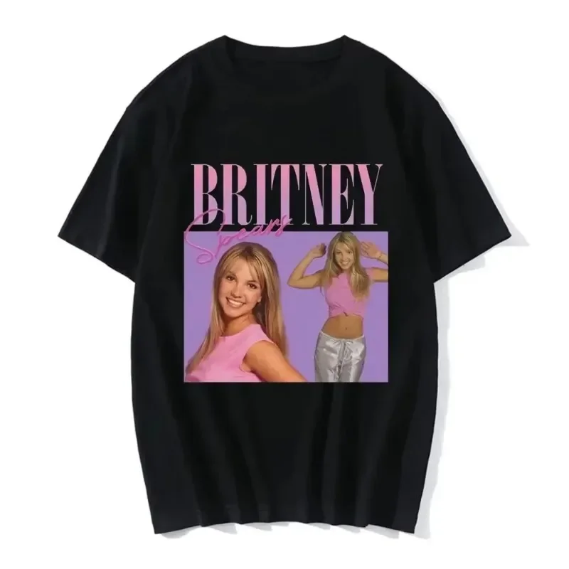 Camisetas con estampado de Singer Britney Spears de los años 90 para hombre y mujer, camiseta de manga corta de Hip Hop, camisetas Harajuku de verano, ropa para mujer