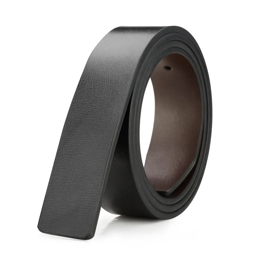 

Casual Luxury Brand Designer Craft DIY Classic Waistband Genuine Leather Belt No Buckle Girdle 3.3cm with Hole