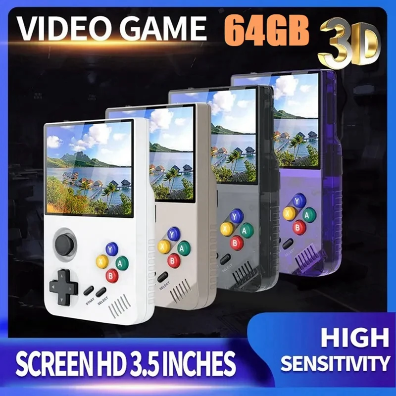 

M19 Retro Video Game Console 64G Handheld Classic Nostalgic Arcade Game Console 3D Joystick Up To 25 Simulator For GBA