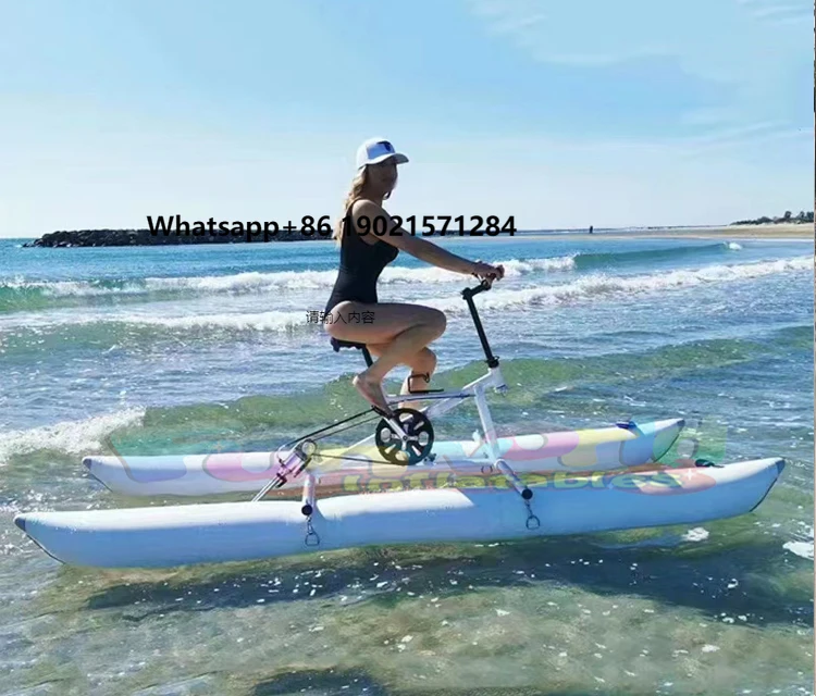 Accesorios para fiestas al aire libre Motos De Agua inflables Waterbike Pedal barco inflable bicicleta De agua