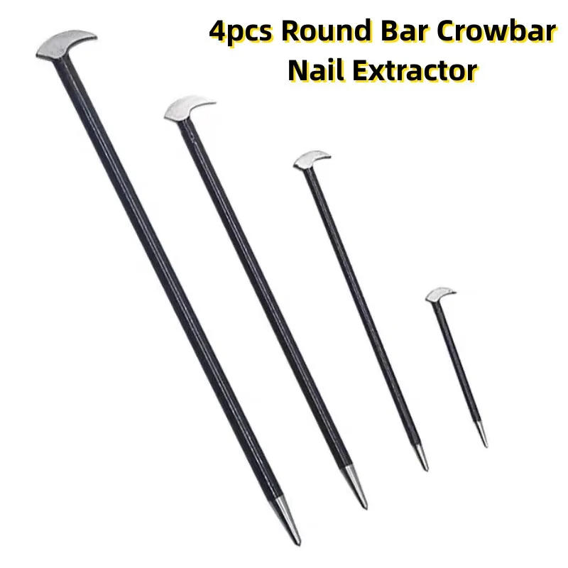 

4pcs Round Bar Crowbar Nail Extractor 6 "12" 16 "20" Injector Nail Extractor Automotive Repair And Disassembly Tool