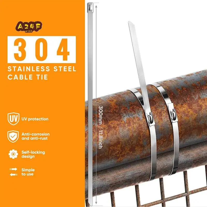 

A24F-Stainless Steel Cable Tie Plier, Special Tool For Fastening And Cutting Metal Cable Ties, With 150Pcs 11.8In Cable Ties