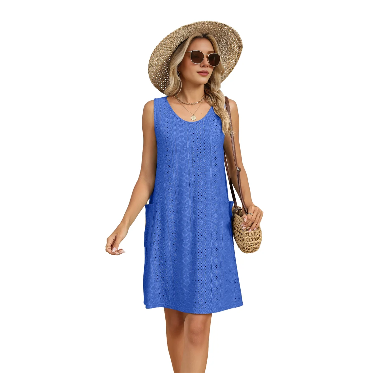 ABQR Women'S Summer Beach Vacation Dress Dark Blue XXL