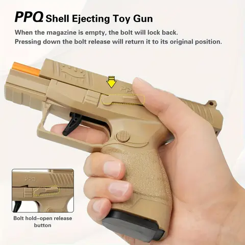 Leksakspistol med mjuk kula och 100 kulor, 12 hylsor och 2 magasin. Ny ihålig upphängningsmaskin för leksakspistol, skumsprutning. 8 best sales Glock-pistol Nerf - №6