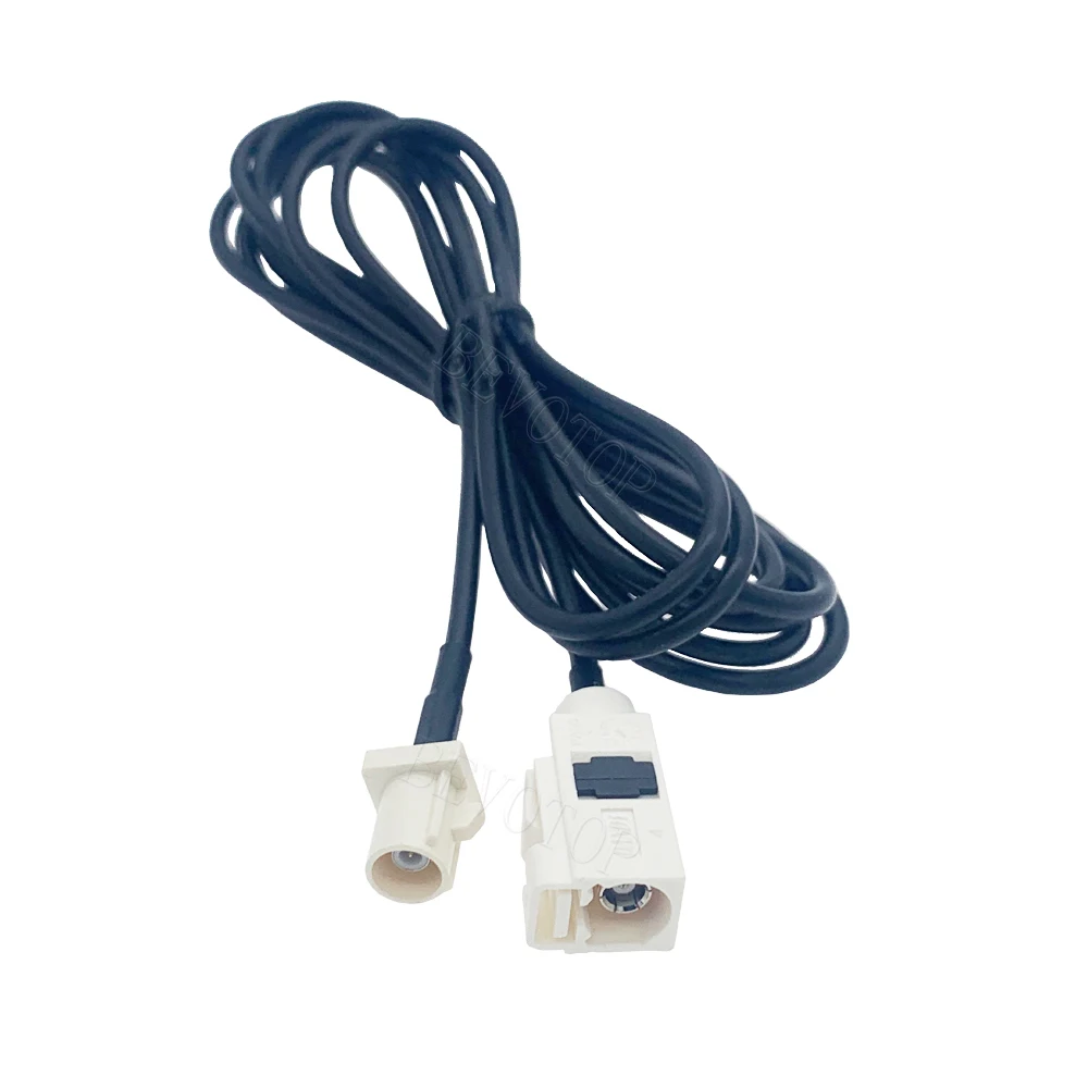 1 peça RG-174 branco fakra b fêmea para fakra b conector fêmea 50 ohm rg174 cabo de extensão de antena de rádio rf coaxial trança