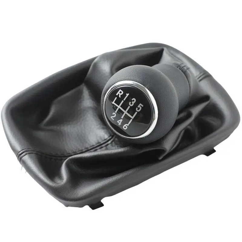 Black / Gray Leather Gear Shift Knob Lever Shifter Gaiter Boot Cover Collar For Audi A6 C5 A4 B5 A8 D2 1998 1999 2000 2001