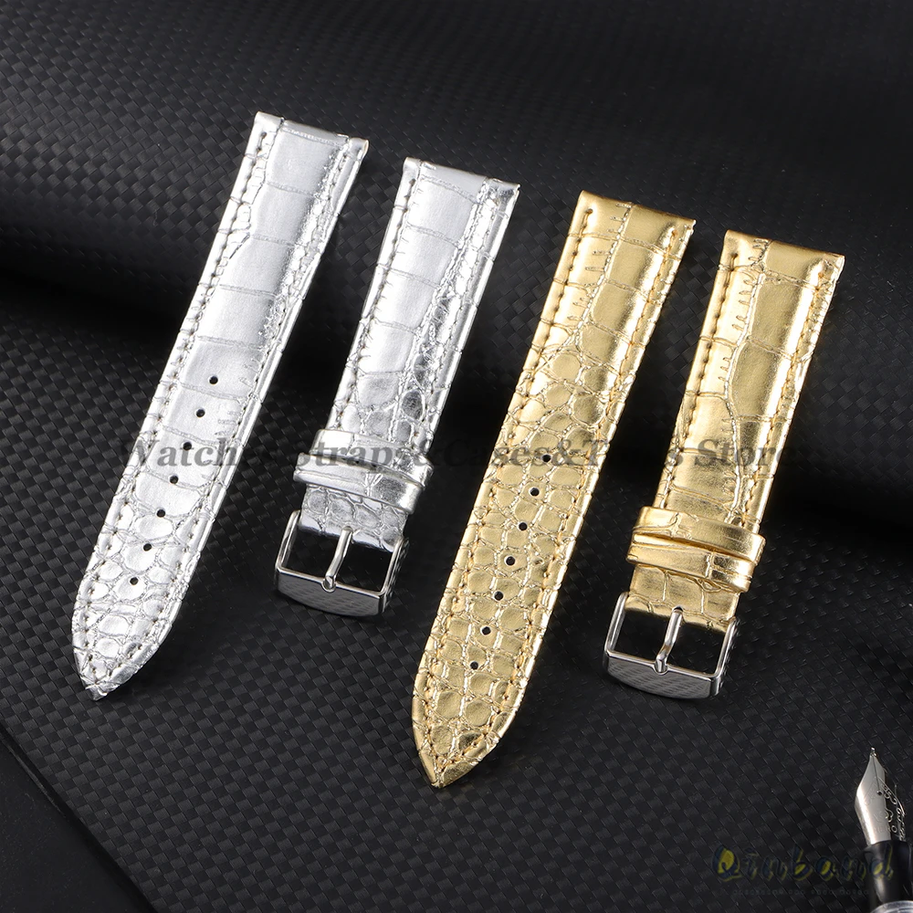 Crocodile Pattern Design Leather Watch Strap 18mm 20mm 22mm for Huawei Watch GT4/GT5 for Samsung Band Women Men Wrist Watchbands